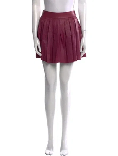 Pre-owned Alice And Olivia Lamb Leather Mini Skirt In Purple