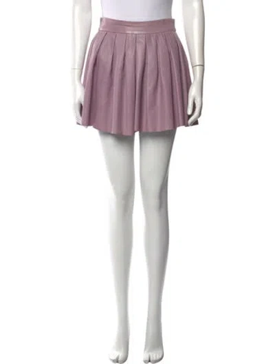Pre-owned Alice And Olivia Lamb Leather Mini Skirt In Purple