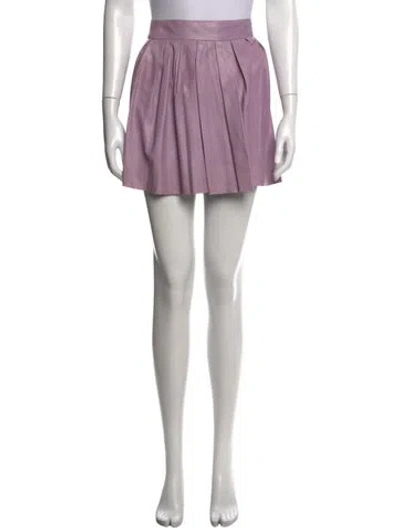 Pre-owned Alice And Olivia Lamb Leather Mini Skirt In Purple