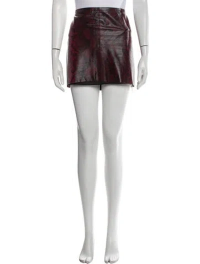 Pre-owned Alice And Olivia Lamb Leather Mini Skirt In Red