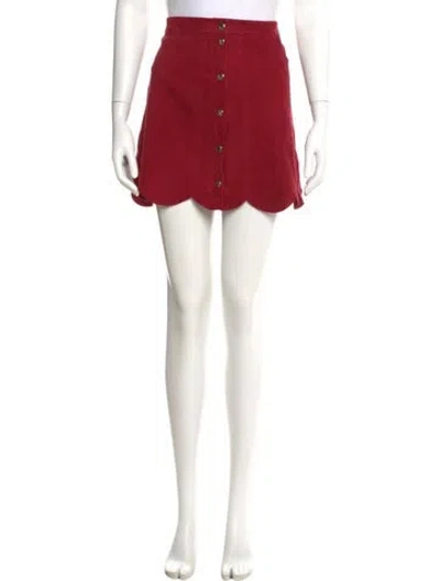 Pre-owned Alice And Olivia Lamb Leather Mini Skirt In Red
