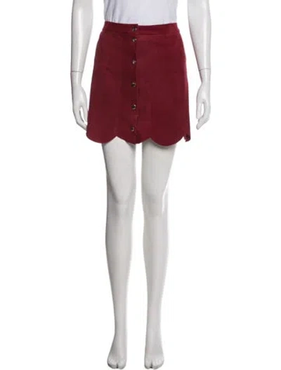 Pre-owned Alice And Olivia Lamb Leather Mini Skirt In Red
