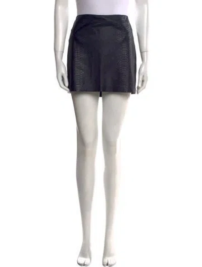 Pre-owned Alice And Olivia Lamb Leather Mini Skirt W/ Tags In Blue