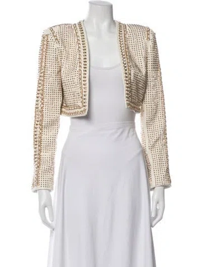 Pre-owned Alice + Olivia Lamb Leather Patterned Jacket In Multicolor