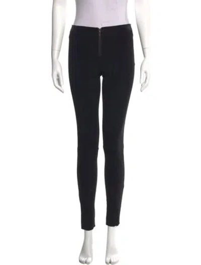Pre-owned Alice And Olivia Lamb Leather Skinny Leg Pants In Black