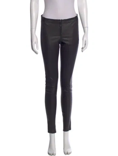Pre-owned Alice And Olivia Lamb Leather Skinny Leg Pants In Black