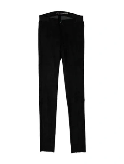 Pre-owned Alice And Olivia Lamb Leather Straight Leg Pants In Black