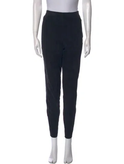 Pre-owned Alice And Olivia Lambskin Skinny Leg Pants In Black