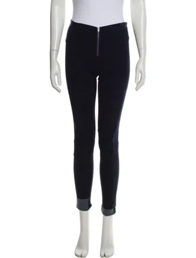 Pre-owned Alice And Olivia Lambskin Skinny Leg Pants In Blue