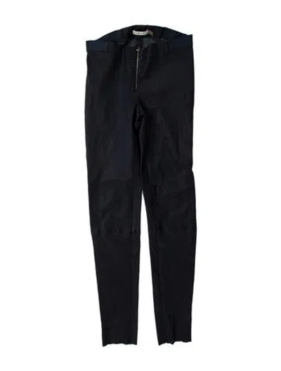 Pre-owned Alice And Olivia Lambskin Skinny Leg Pants In Blue