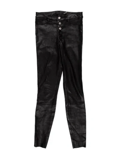 Pre-owned Alice And Olivia Lambskin Skinny Leg Pants In Gray