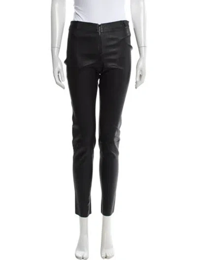 Pre-owned Alice And Olivia Lambskin Skinny Leg Pants W/ Tags In Black