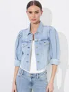 Alice And Olivia Lana Denim Jacket In Rockstar Blue