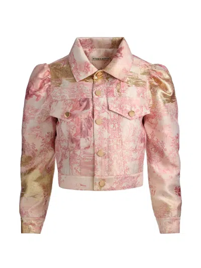 Alice And Olivia Lana Puff-sleeve Jacket In Pink