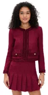 Alice And Olivia Landon Cropped Box Jacket Oxblood In Burgundy