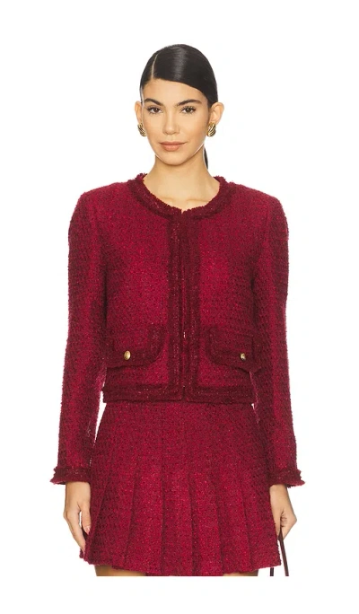 ALICE AND OLIVIA LANDON CROPPED BOX JACKET WITH TRIM