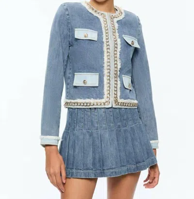 Alice And Olivia Landon Cropped Jacket In Avery In Multi