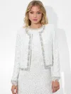 Alice And Olivia Embroidered Short Jacket In Off White