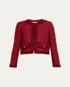 Alice And Olivia Landon Cropped Box Jacket Oxblood In Burgundy