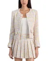 Alice And Olivia Peyton Cropped Metallic Cotton-blend Tweed Jacket In Multi
