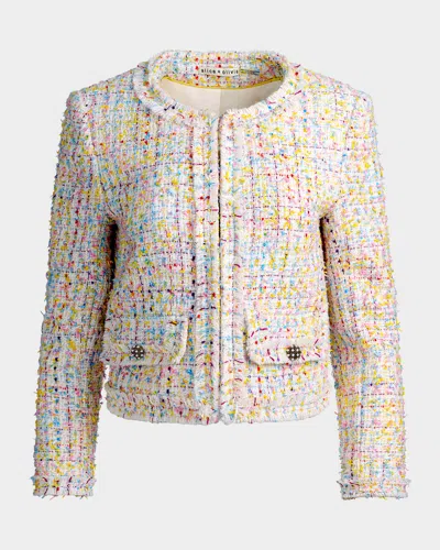 ALICE AND OLIVIA LANDON TWEED CROPPED JACKET