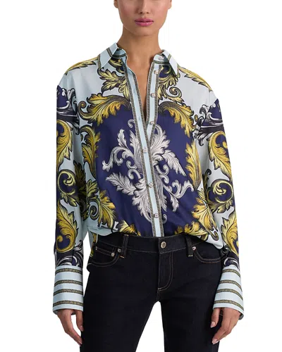 Alice And Olivia Lane Button Front Shirt In Multi