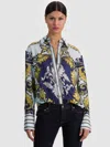Alice And Olivia Lane Oversized Button-front Blouse In Blue
