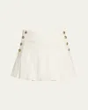 Alice And Olivia Lanna Pleated Mini Skirt In Off White