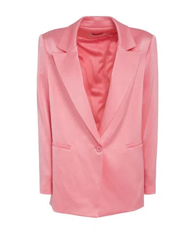 Alice And Olivia Lapel Long-sleeved Suit Jacket In Pink