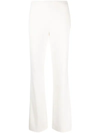 Alice And Olivia Lara Satin-twill Trousers In White