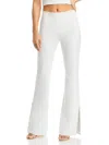 Alice And Olivia Lara Womens Embellished Mid-rise Straight Leg Pants In White
