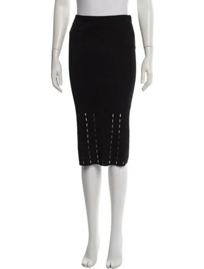 Pre-owned Alice And Olivia Lasercut Accents Knee-length Skirt W/ Tags In Black