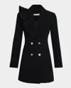 Alice And Olivia Latoya Ruffle Blazer Mini Dress In Black