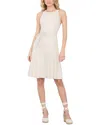 Alice And Olivia Leandra Linen-blend Midi Dress In White