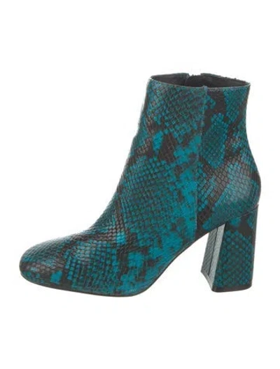 Pre-owned Alice And Olivia Leather Animal Print Boots In Multi