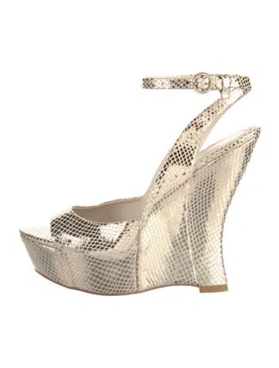 Pre-owned Alice And Olivia Leather Animal Print Slingback Pumps
