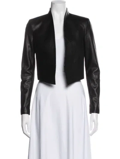 Pre-owned Alice And Olivia Leather Biker Jacket In Black