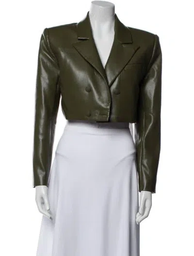 Pre-owned Alice And Olivia Leather Biker Jacket W/ Tags W/tags In Green