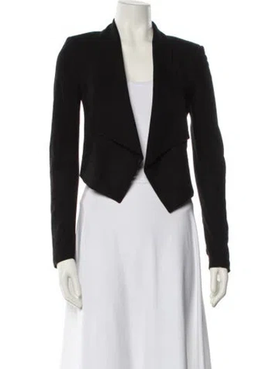 Pre-owned Alice And Olivia Leather Blazer In Black