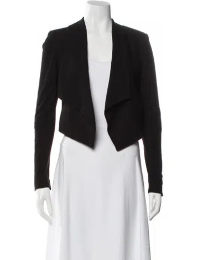 Pre-owned Alice And Olivia Leather Blazer In Black