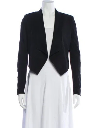 Pre-owned Alice And Olivia Leather Blazer In Black