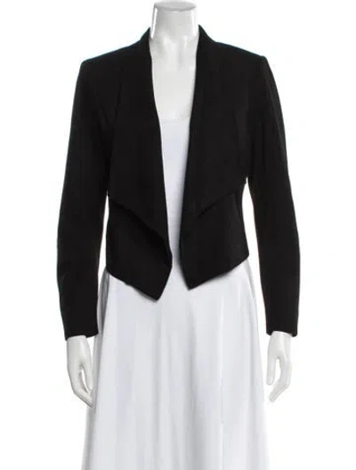 Pre-owned Alice And Olivia Leather Blazer In Black