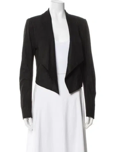 Pre-owned Alice And Olivia Leather Blazer In Black