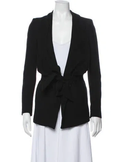 Pre-owned Alice And Olivia Leather Blazer In Black