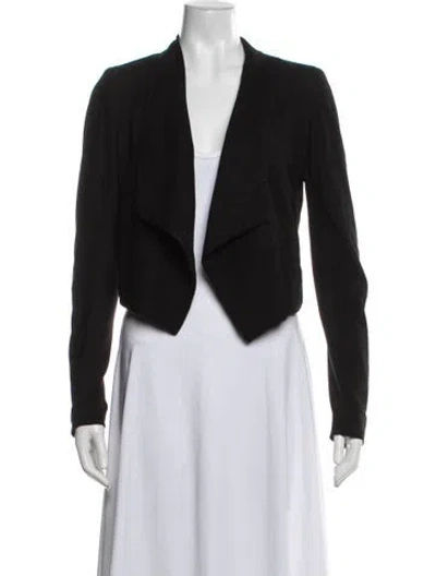 Pre-owned Alice And Olivia Leather Blazer In Black