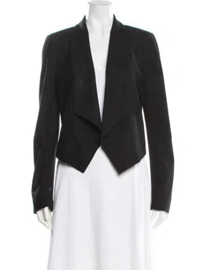 Pre-owned Alice And Olivia Leather Blazer In Blue