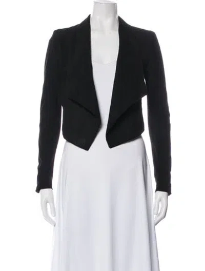 Pre-owned Alice And Olivia Leather Blazer In Gray