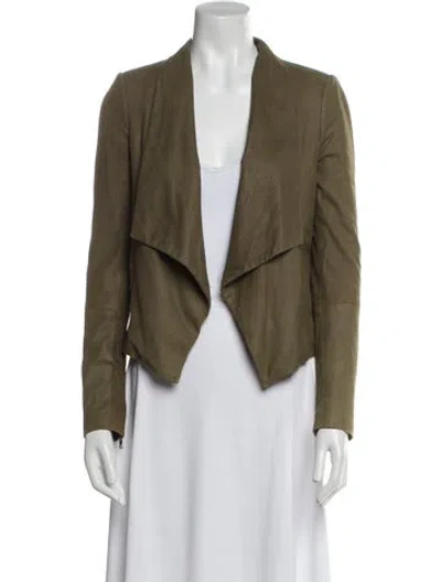 Pre-owned Alice And Olivia Leather Blazer In Green