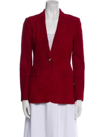 Pre-owned Alice And Olivia Leather Blazer In Red