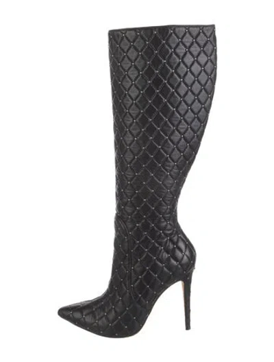 Pre-owned Alice And Olivia Leather Boots In Black